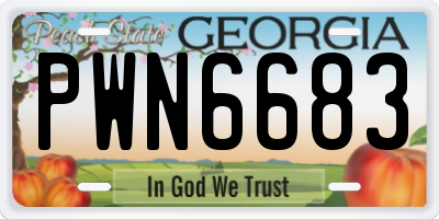 GA license plate PWN6683