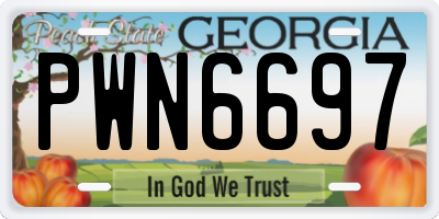 GA license plate PWN6697