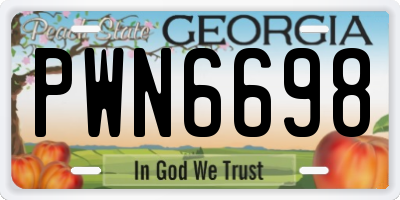 GA license plate PWN6698