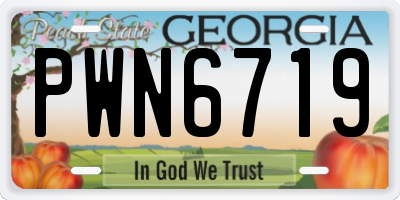 GA license plate PWN6719