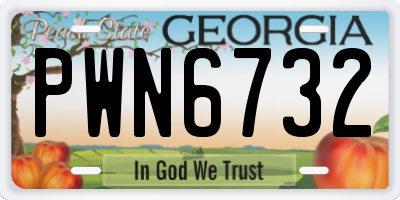 GA license plate PWN6732