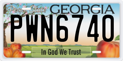 GA license plate PWN6740