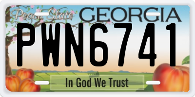 GA license plate PWN6741