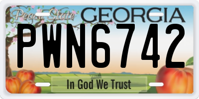 GA license plate PWN6742