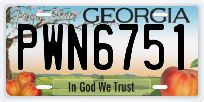 GA license plate PWN6751
