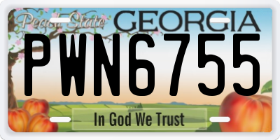 GA license plate PWN6755