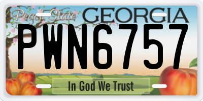 GA license plate PWN6757
