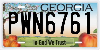 GA license plate PWN6761