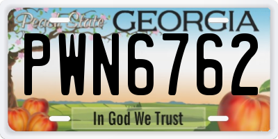 GA license plate PWN6762