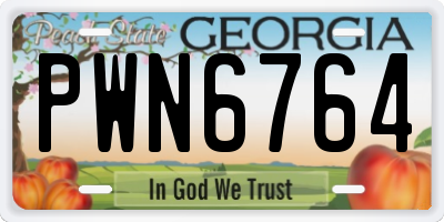 GA license plate PWN6764