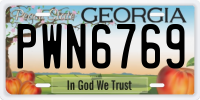 GA license plate PWN6769