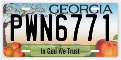 GA license plate PWN6771