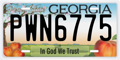 GA license plate PWN6775