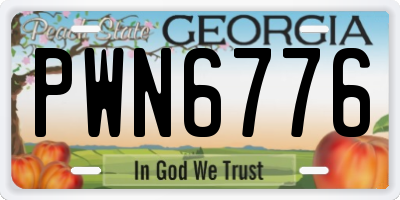 GA license plate PWN6776