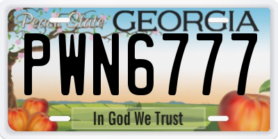 GA license plate PWN6777