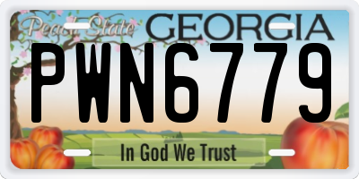 GA license plate PWN6779