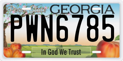GA license plate PWN6785