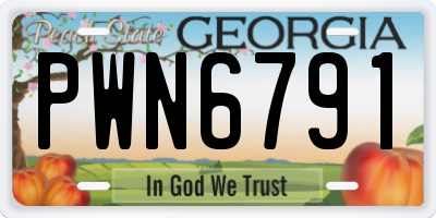 GA license plate PWN6791