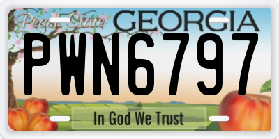 GA license plate PWN6797