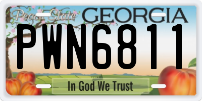 GA license plate PWN6811