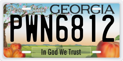 GA license plate PWN6812