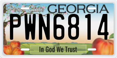 GA license plate PWN6814