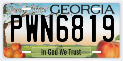 GA license plate PWN6819