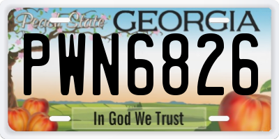 GA license plate PWN6826
