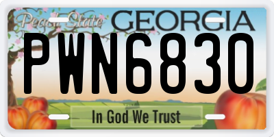 GA license plate PWN6830