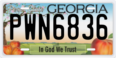 GA license plate PWN6836