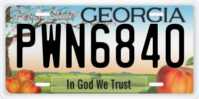 GA license plate PWN6840