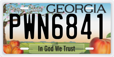 GA license plate PWN6841