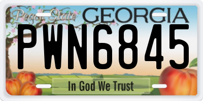 GA license plate PWN6845