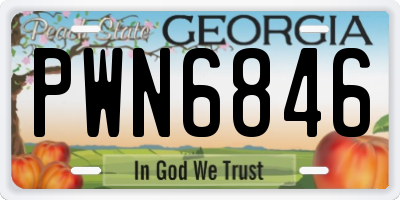 GA license plate PWN6846