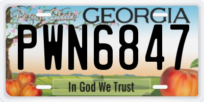 GA license plate PWN6847