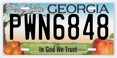 GA license plate PWN6848
