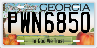 GA license plate PWN6850