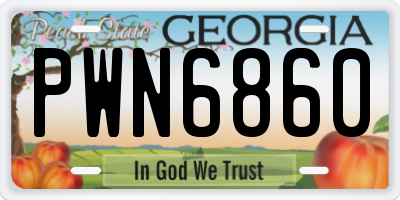 GA license plate PWN6860
