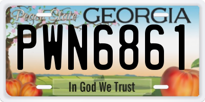 GA license plate PWN6861