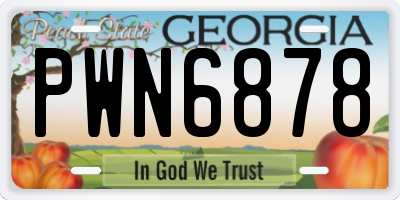 GA license plate PWN6878