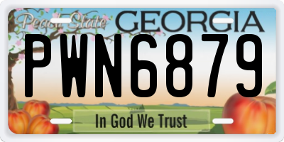 GA license plate PWN6879