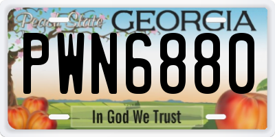 GA license plate PWN6880