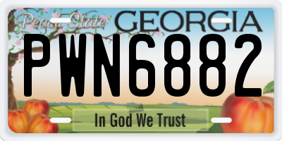 GA license plate PWN6882