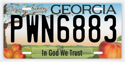 GA license plate PWN6883