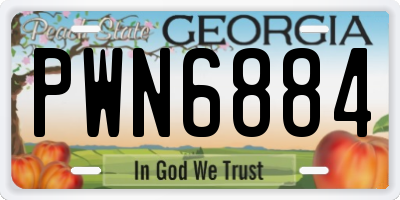 GA license plate PWN6884