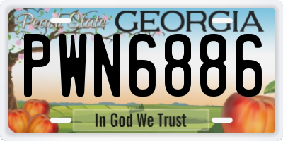 GA license plate PWN6886