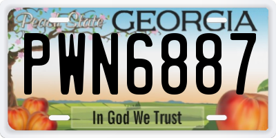 GA license plate PWN6887