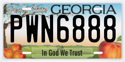 GA license plate PWN6888