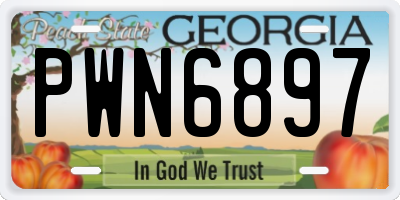 GA license plate PWN6897