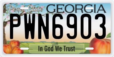 GA license plate PWN6903